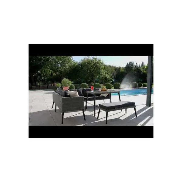 Aluminium Rattan Lounge Lounge Pula grau