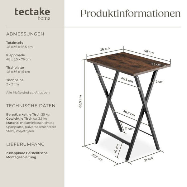 2er Set Beistelltische Phoenix Industrial Holz dunkel, rustikal