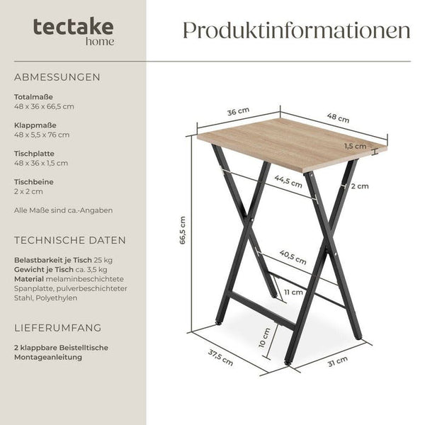 2er Set Beistelltische Phoenix Industrial Holz hell, Eiche Sonoma