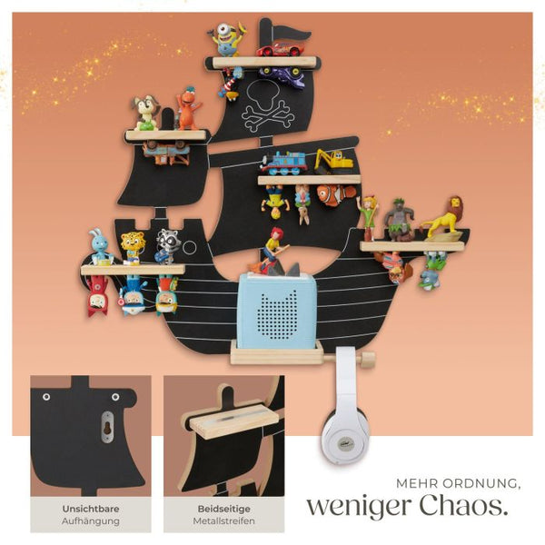 Tonie-Regal MyLittleStory Pirate für bis zu 40 Tonies schwarz