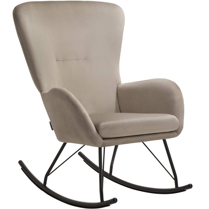 Sedia a dondolo Swing, nero/beige 