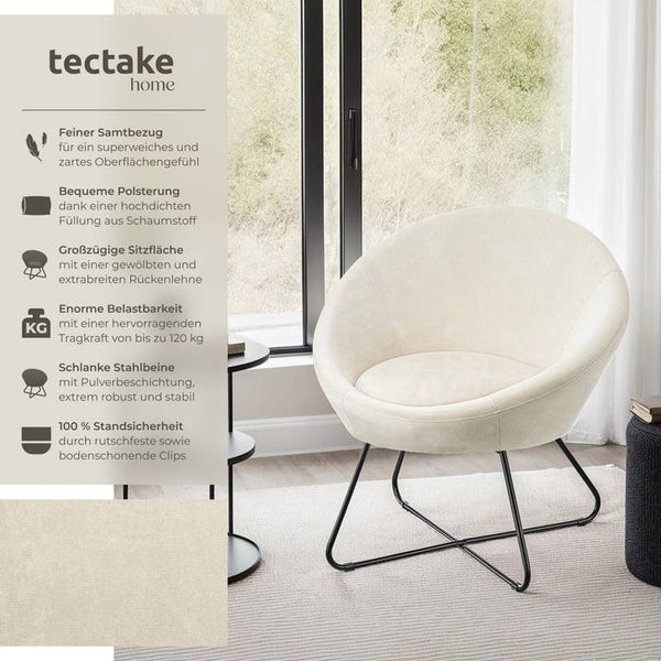 Cocktailsessel Centera Samtoptik beige