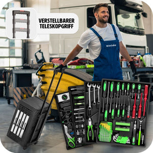 Valigia portautensili trolley, 899 pezzi, con 4 cassetti