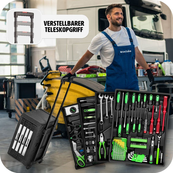 Valigia portautensili trolley, 899 pezzi, con 4 cassetti