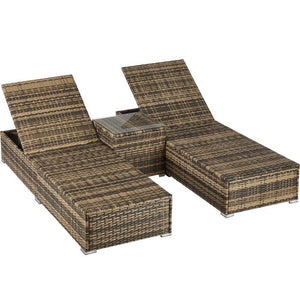 Rattan-Doppelliege Carbonera natur