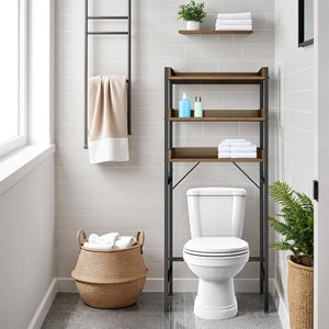 Badezimmerregal Seattle Industrial Holz dunkel, rustikal 67 x 25 x 165,5 cm