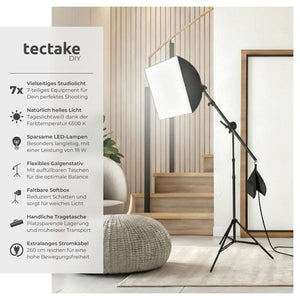 Studioleuchte mit Softbox, Stativ und Tasche