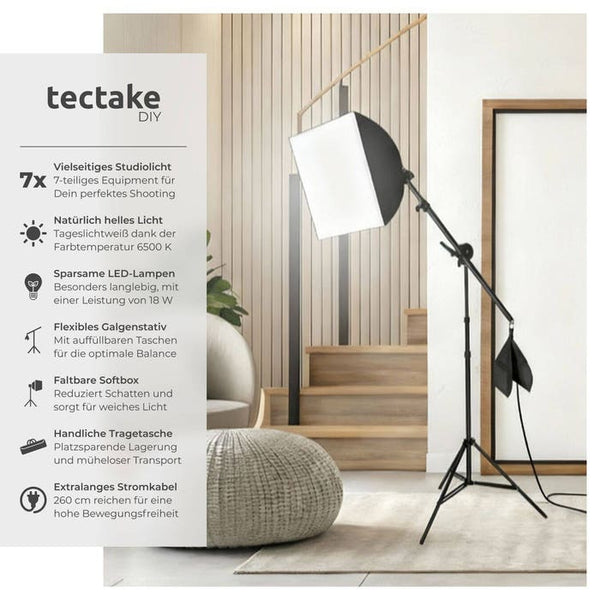 Studioleuchte mit Softbox, Stativ und Tasche