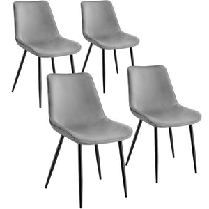 4er Set Stuhl Monroe Samtoptik grau