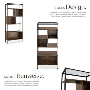 Regal Hastings Industrial Holz dunkel, rustikal
