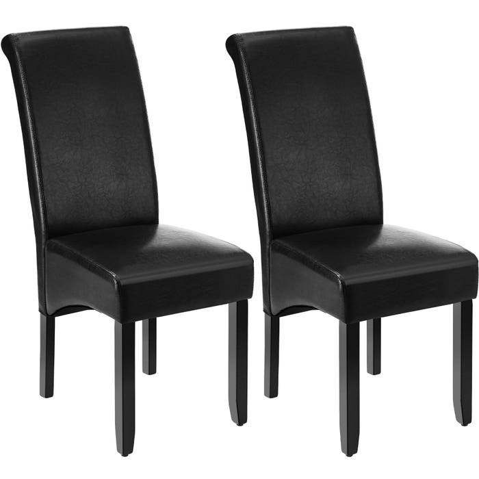 2 sedie da pranzo con seduta ergonomica, nere