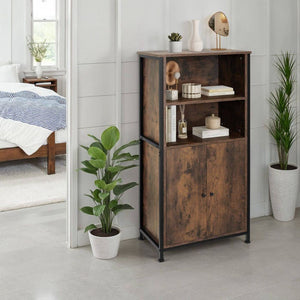 Highboard Doncaster Industrial Holz dunkel, rustikal