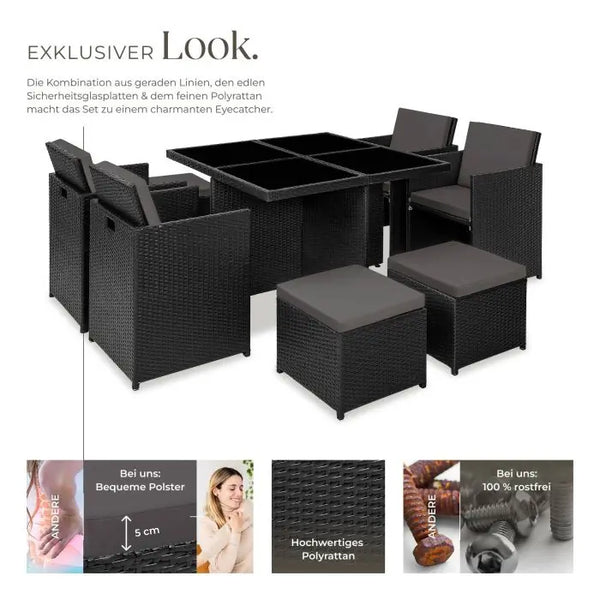 Aluminium Rattan Sitzgruppe Manhattan