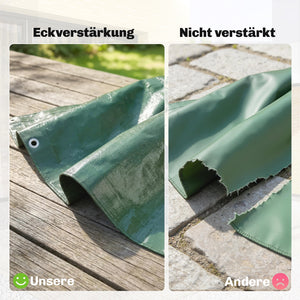 Abdeckplane wasserdicht UV-stabil reissfest 4x6m grün