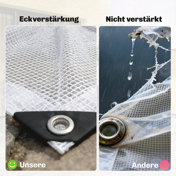 Abdeckplane wasserdicht UV-stabil mit Ösen 4x6m weiss