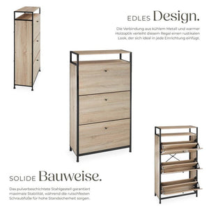 Schuhschrank Braddock Industrial Holz hell, Eiche Sonoma 61 cm