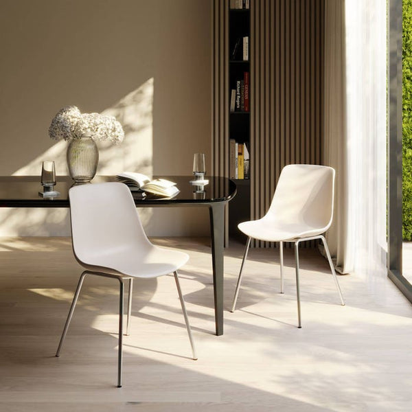 Kunststoffstuhl Mave taupe/chrom 2er Set