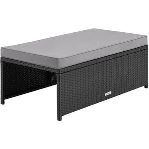 2-in-1-Rattanlounge-Set Monopoli schwarz