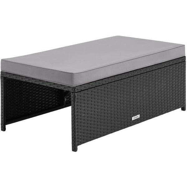 2-in-1-Rattanlounge-Set Monopoli schwarz