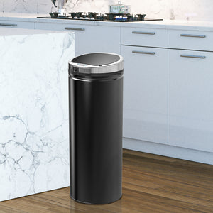 Abfalleimer mit Sensor 30L Edelstahl schwarz