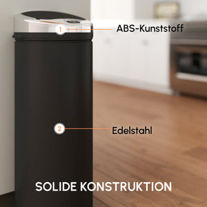 Abfalleimer mit Sensor 30L Edelstahl schwarz