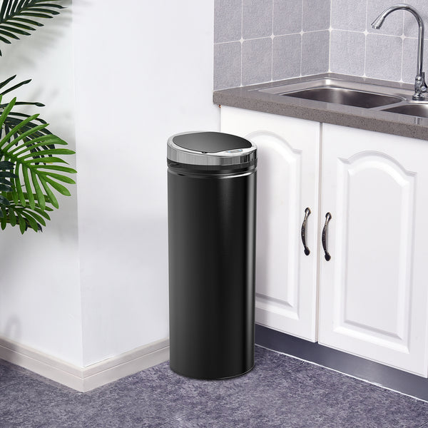 Abfalleimer mit Sensor 30L Edelstahl schwarz