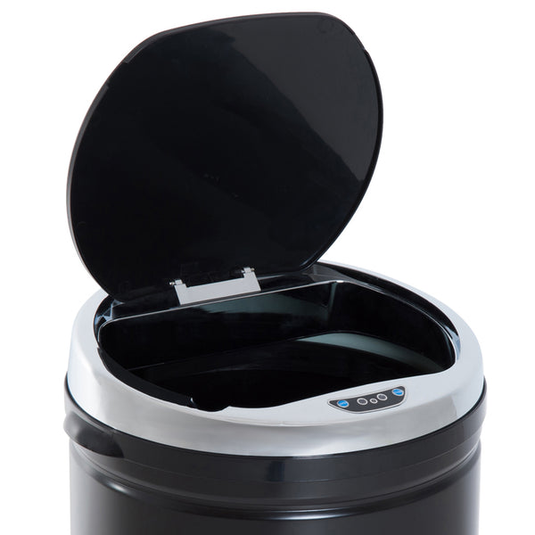 Abfalleimer mit Sensor 30L Edelstahl schwarz