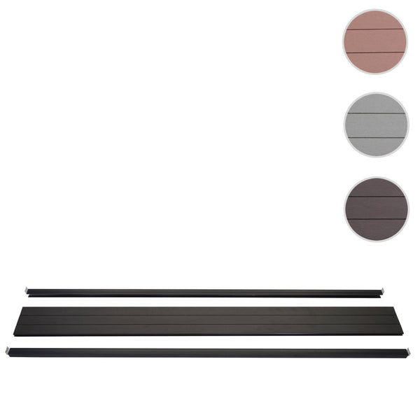 Abschluss-Set WPC-Sichtschutz Windschutz 180cm anthrazit Savon