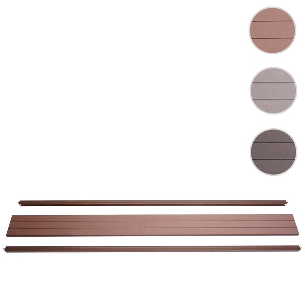 Abschluss-Set WPC Sichtschutz Alu-Pfosten 180cm braun Savon