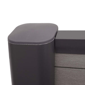 Abschluss-Set für WPC-Sichtschutz Alu-Pfosten 180cm grau Savon
