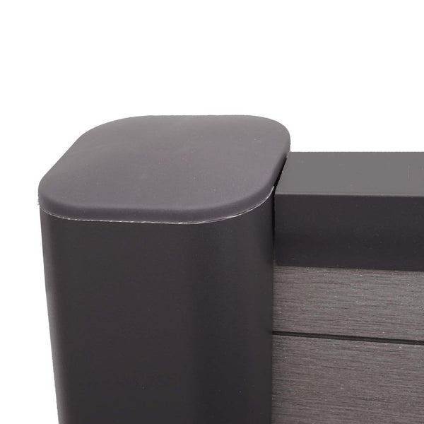 Abschluss-Set für WPC-Sichtschutz Alu-Pfosten 180cm grau Savon