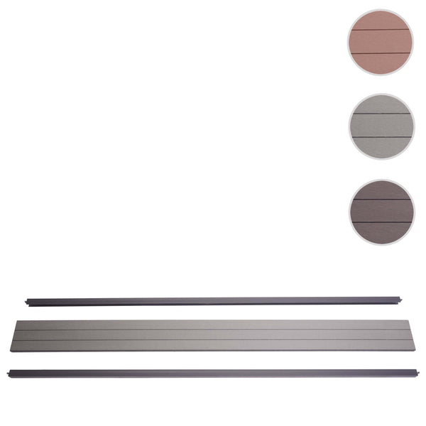 Abschluss-Set für WPC-Sichtschutz Alu-Pfosten 180cm grau Savon