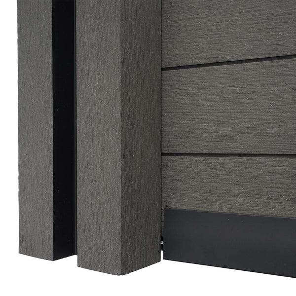 Abschluss-Set für WPC-Sichtschutz Windschutz Pfosten 180cm grau Savon