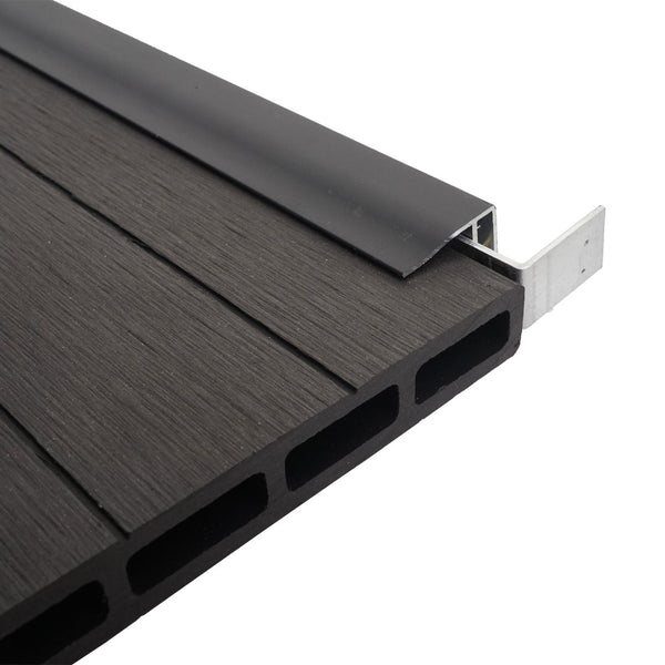 Abschluss-Set WPC-Sichtschutz Windschutz Pfosten 90cm anthrazit Savon