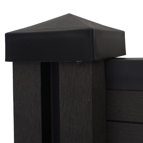 Abschluss-Set WPC-Sichtschutz Windschutz Pfosten 90cm anthrazit Savon