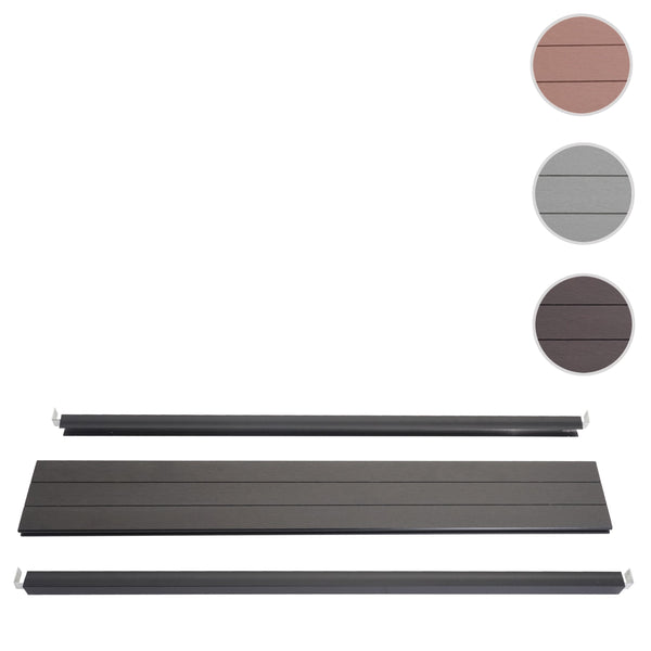 Abschluss-Set WPC-Sichtschutz Windschutz Pfosten 90cm anthrazit Savon