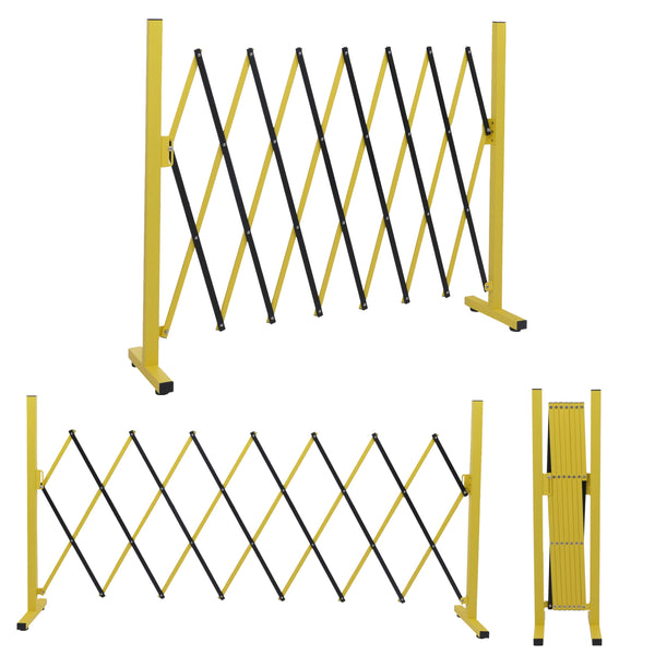 Ausziehbares Absperrgitter Aluminium Gelb-Schwarz 103-200cm