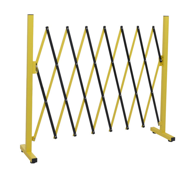 Ausziehbares Absperrgitter Aluminium Gelb-Schwarz 103-200cm