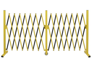 Alu Absperrgitter Scherengitter Zaun aus Aluminium, gelb-schwarz, 52-400cm