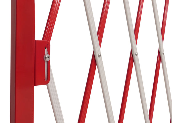 Ausziehbares Absperrgitter Aluminium, rot-weiss, 103–411cm