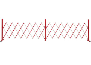 Ausziehbares Absperrgitter Aluminium, rot-weiss, 103–411cm