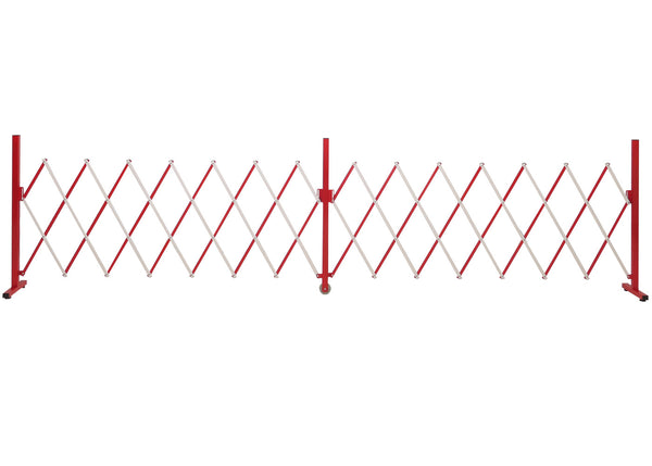 Ausziehbares Absperrgitter Aluminium, rot-weiss, 103–411cm