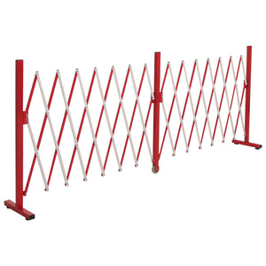 Ausziehbares Absperrgitter Aluminium, rot-weiss, 103–411cm
