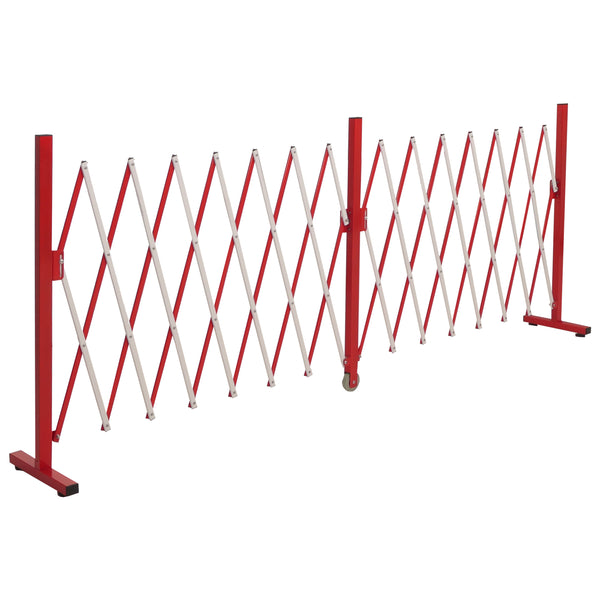 Ausziehbares Absperrgitter Aluminium, rot-weiss, 103–411cm