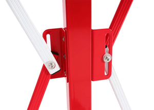 Ausziehbares Alu Absperrgitter mit Rollen 110-500cm rot-weiss