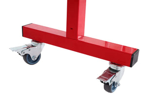 Ausziehbares Alu Absperrgitter mit Rollen 110-500cm rot-weiss