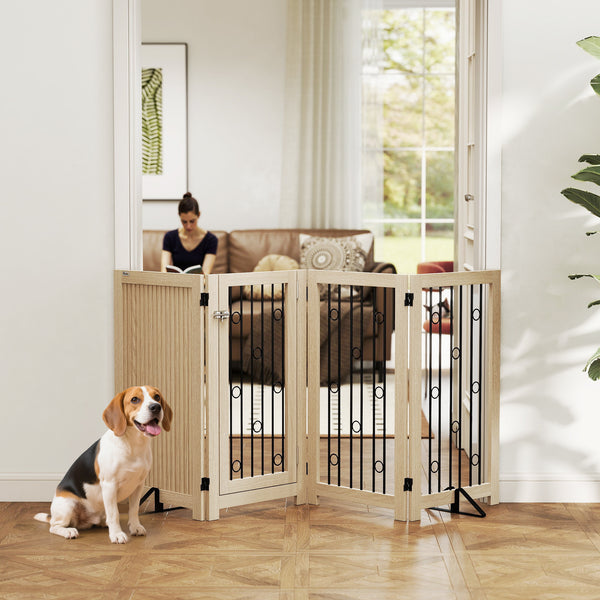 Hundegitter freistehend mit Tür und 4 Paneelen für Flur und Treppe