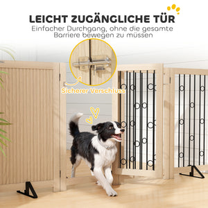 Hundegitter freistehend mit Tür und 4 Paneelen für Flur und Treppe