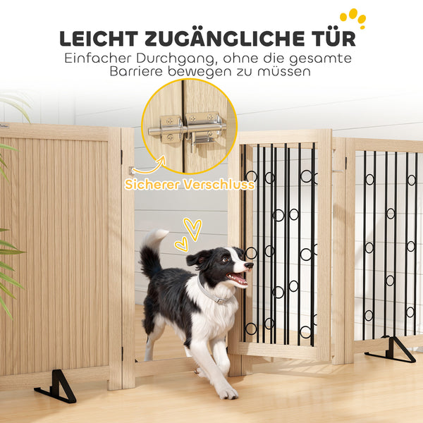 Hundegitter freistehend mit Tür und 4 Paneelen für Flur und Treppe