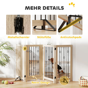Hundegitter freistehend mit Tür und 4 Paneelen für Flur und Treppe
